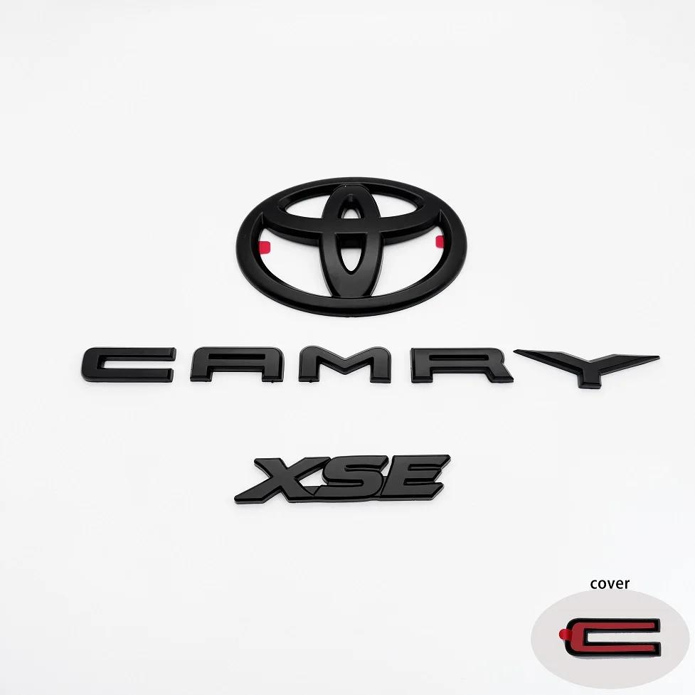 For Toyota Camry 3pcs ABS Overlay Matt black for Toyota Camry 2018-2024 modified three-dimensional covering 3D SE XSE trunk sticker accessories