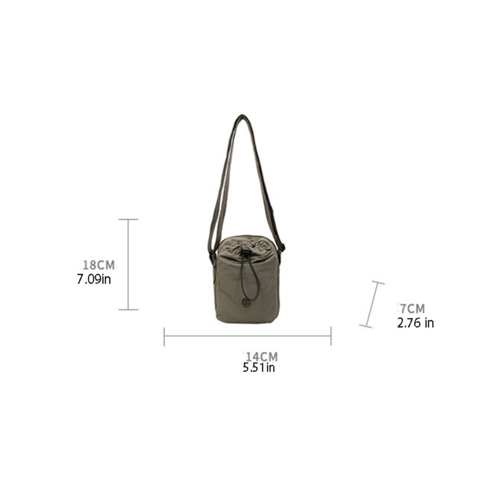 Harajuku Nylon Rope Nylon Shoulder Bag Coin Pouch Casual Drawstring Crossbody Bag Korean Style Solid Color Mobile Phone Bag Male