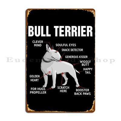 Бультерьер Собака Любовь к Собакам Булли Металлическая Табличка Постер Паб Ретро Гараж Кухня Железная Жестяная Вывеска Постер
