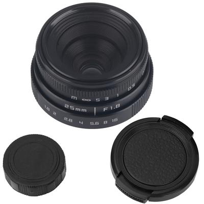 25 мм F1.8 Mini CCTV C Mount широкоугольный объектив для беззеркальной камеры Nikon (черный)
