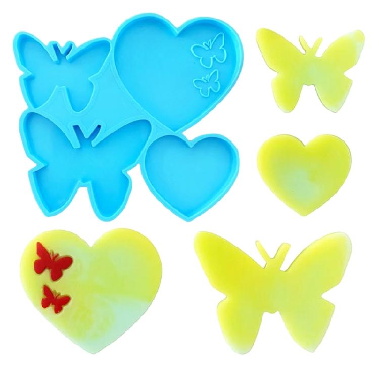 Flexible Silicone Mold Easy to Use Heart Butterfly Earrings Epoxy Resin Molds