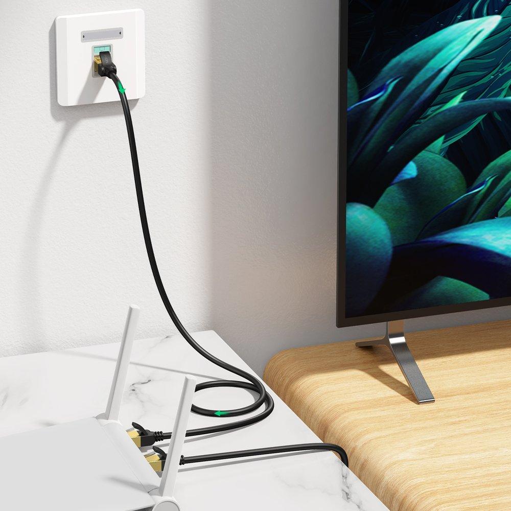 Ugreen 15m Cat 7 STP Ethernet Cable RJ45 - Ultra Fast High-Speed LAN Network Cord, Durable and Secure Connection - Black