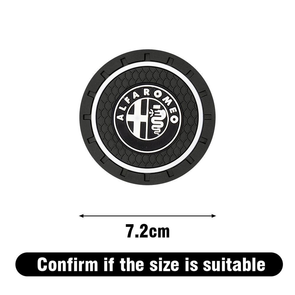 1/2pcs Car Coasters Silica Gel Water Cup Mat Valve Non-slip Pad For Alfa Romeo Giulia Stelvio MiTo Giulietta 147 156 159 166 GT