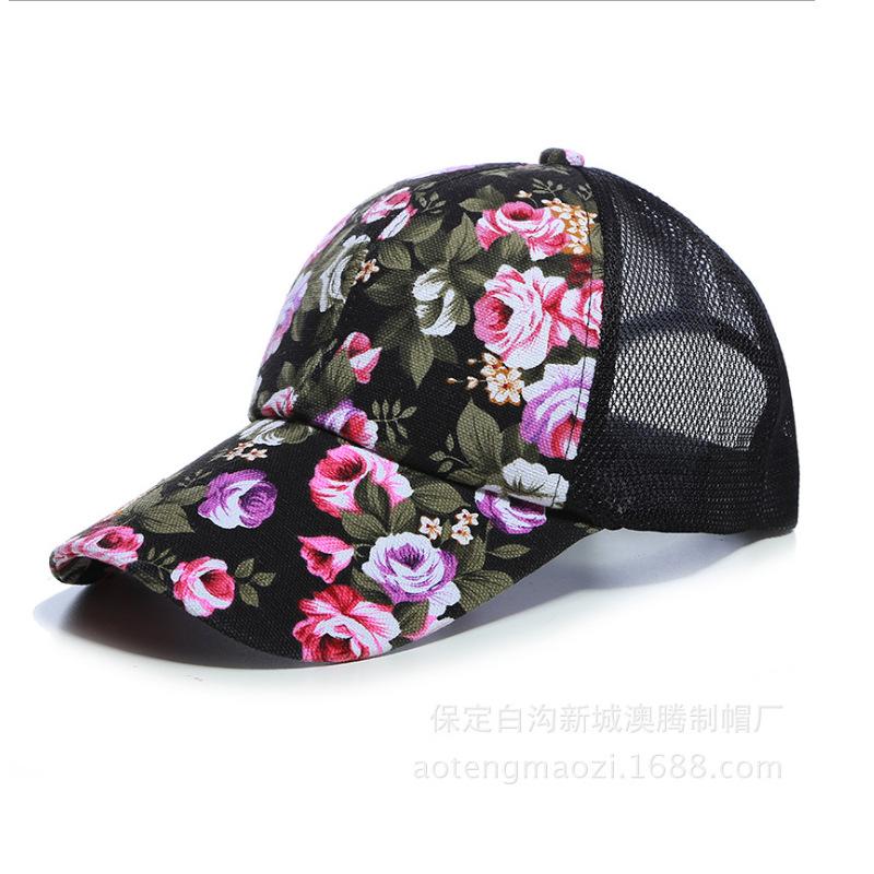 Летняя женская бейсболка, кепка с солнцезащитным козырьком, сетчатая кепка с цветочным узором, начиная с утверждения