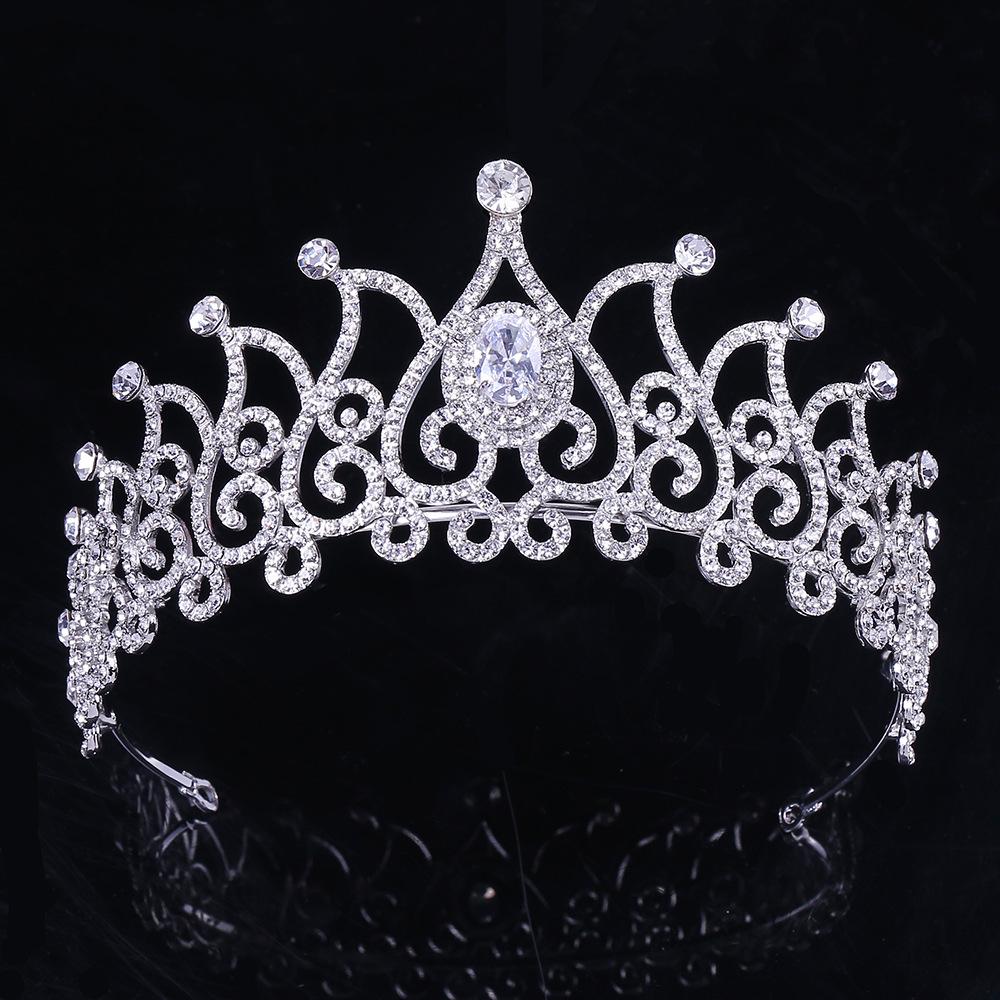 Korean Popular Luxury Bridal Zircon Crown Wedding Tiara Rhinestone Princess Crown Wedding Accessories