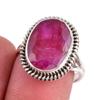 Red Ruby(Simulated) Gemstone Handmade 925 Sterling Silver Jewelry Ring S.7 R6T23
