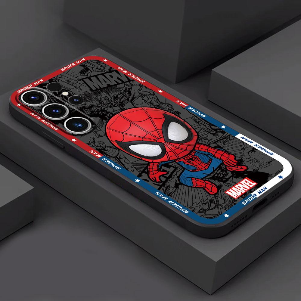 Чехол для телефона Samsung Galaxy S24 S22 Plus S23 S8 S9 S10e S20 FE S21 Ultra 5G S10 Marvel Spider Man Venom Черный Мягкий