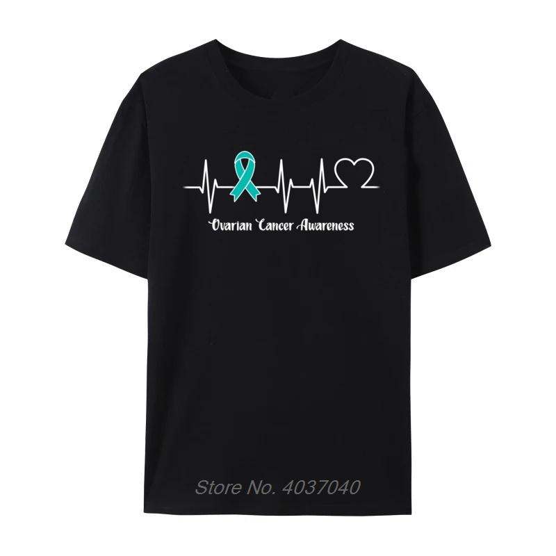 Heartbeat Ovarian Cancer Warrior Design Tshirt Shirts For Unisex Cotton Camisa T Shirts Oversized Unisex Tees Fitness Clothes