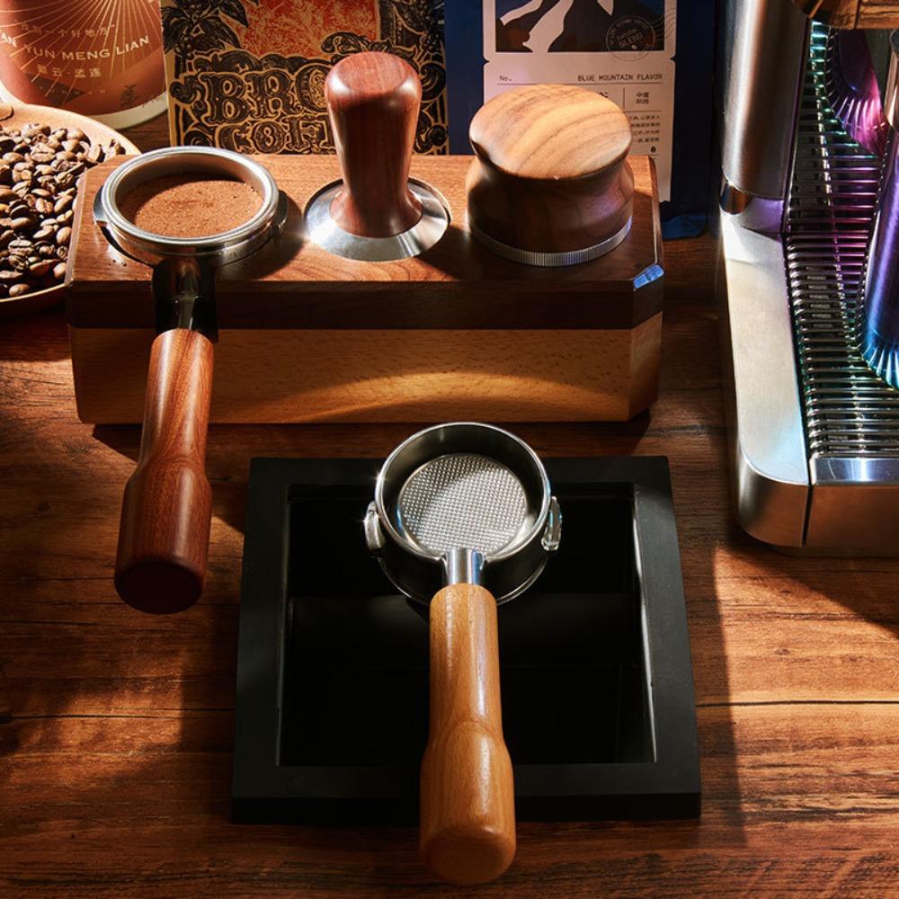 Wood Handle Bottomless Coffee Portafilter 3 Ear Espresso Machine Replacement Parts Barista