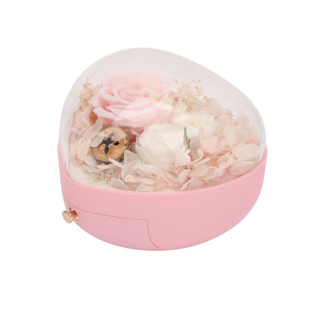 Шкатулка для украшений в форме сердца, свадебная, с сохраненным цветком, для хранения ожерелий и колец, органайзер для женщин