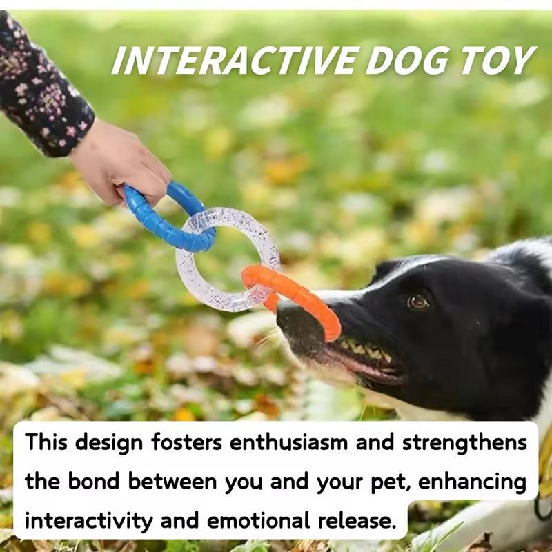 TPR Pull Ring Dog Chew Toy Durable Teeth Cleaning Molar For Aggressive Chewers Interactive Tug Of War Easy Clean Boredom Relief