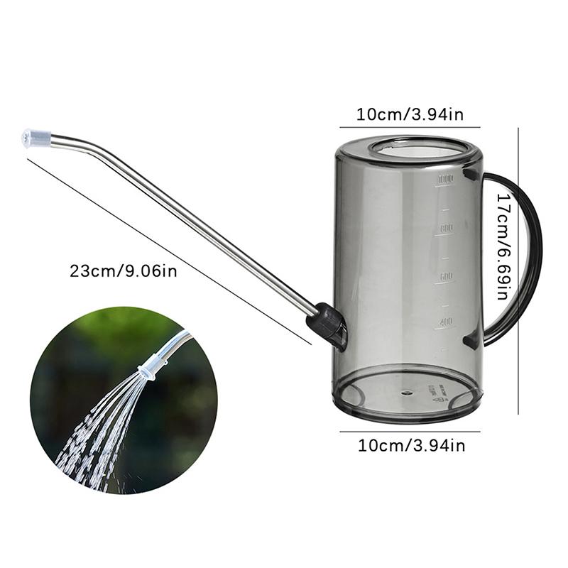 Садовая лейка большой емкости съемный чайник для полива бытовой из нержавеющей стали с длинным горлом для сада и газона 1,5 л пластик