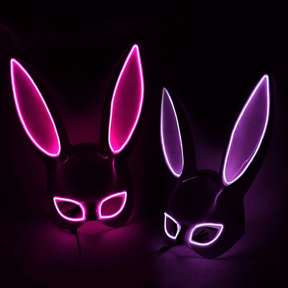 Headwear Mask Bunny Mask LED Light Party Props Led Light Up Mask Party Mask Props Cosplay Mask