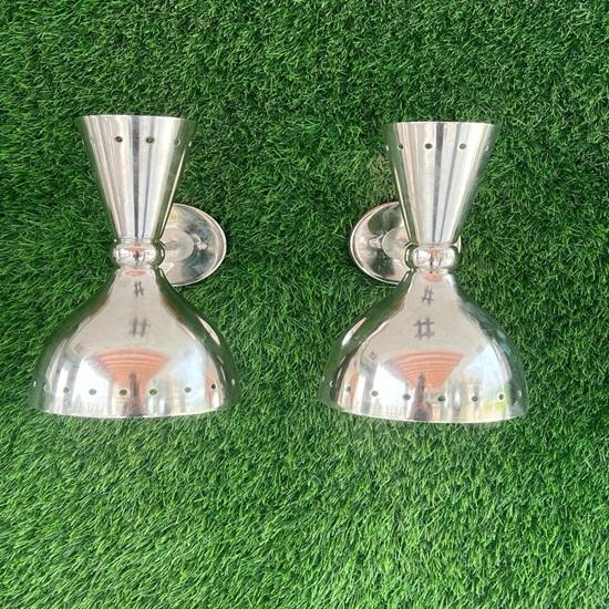 Хромированное серебряное настенное бра середины века, итальянская двойная настенная лампа для умывальника, спальни, гостиной, светодиодный настенный светильник в стиле ар-деко