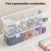 Transparent Data Cable Storage Box with Lid 5 Compartments Large Capacity Multi-purpose Charging Cord Jewelry Trinkets Organizer Case Container