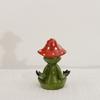 Handmade Yoga Frog Figurine Cartoon Mushroom Frog Statue Aesthetic Meditation Statue  Garden Decor