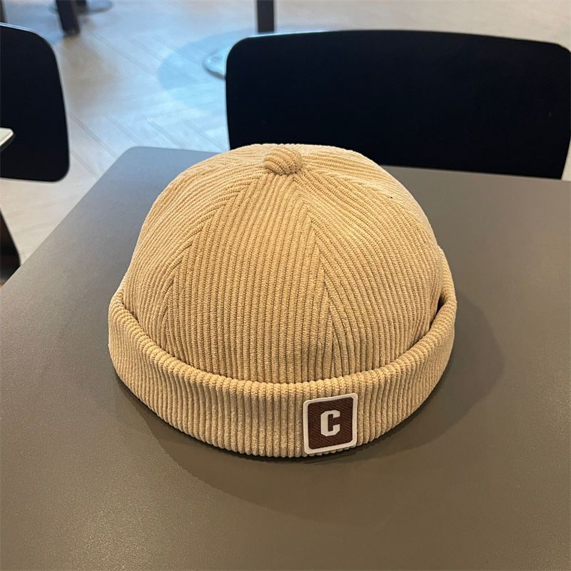 Для 1-5 лет Винтажная детская шапка без полей с буквами, однотонная вельветовая шапка для малышей, осенне-зимняя теплая регулируемая детская шапка для мальчиков и девочек