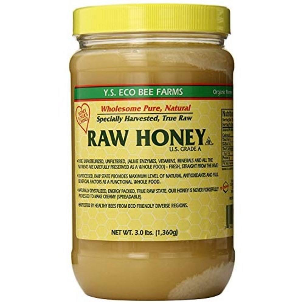Фермы МЁД Нефильтрованный Непастеризованный Кошерный YS Eco Bee Honey YS Eco Bee RAW - 3 фунта