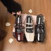 Summer Design Women Sandal Fashion Narrow Band Dress Square Heel Shoes Ladies Outdoor Patent Leather Mary Jane Shoes