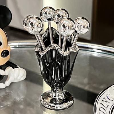 Высококачественные вилки для фруктов из нержавеющей стали, для домашнего использования, легкие, роскошные, безопасный набор вилок для молодежи, банка для хранения, наборы для фруктов на десерт