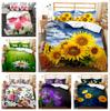 3D Printed Flower Bedding, Women's and Girls' Down Duvet Covers, Pillowcases, 2/3pc King Queen Bed Gifts, Ultra-fine Fiber Home Textiles