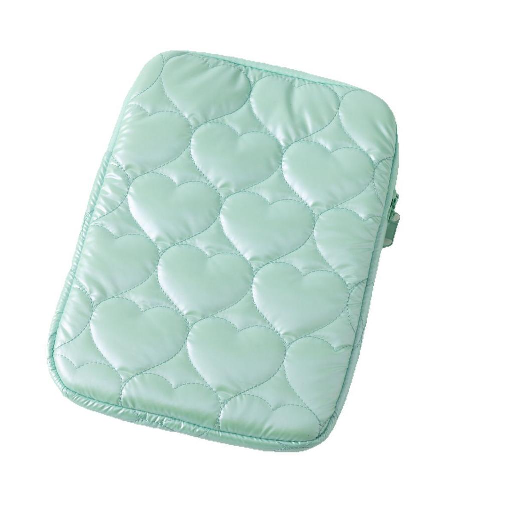 Ins Style Padded Heart Laptop Bag Cute Macaron Quilted Tablet Sleeve Case 11 13 15 Inch Shockproof Sleeve Cover for iPad MacBook Pro Air