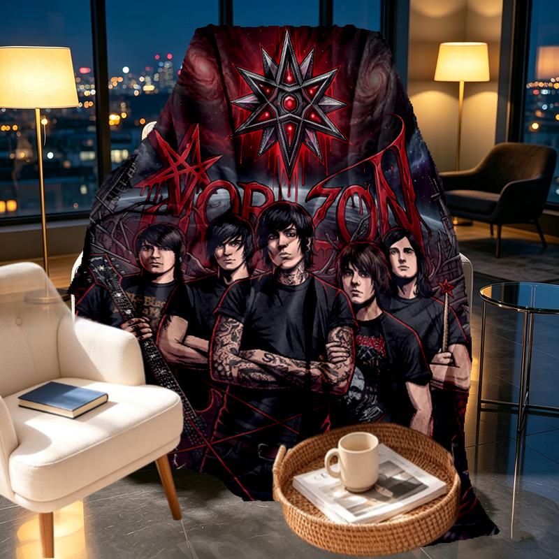 Плед Bring Me the Horizon - Мягкий и Уютный, для Спальни, Путешествий, Дивана, Декора Дома - Подарок на День Рождения, Рождество для Друга