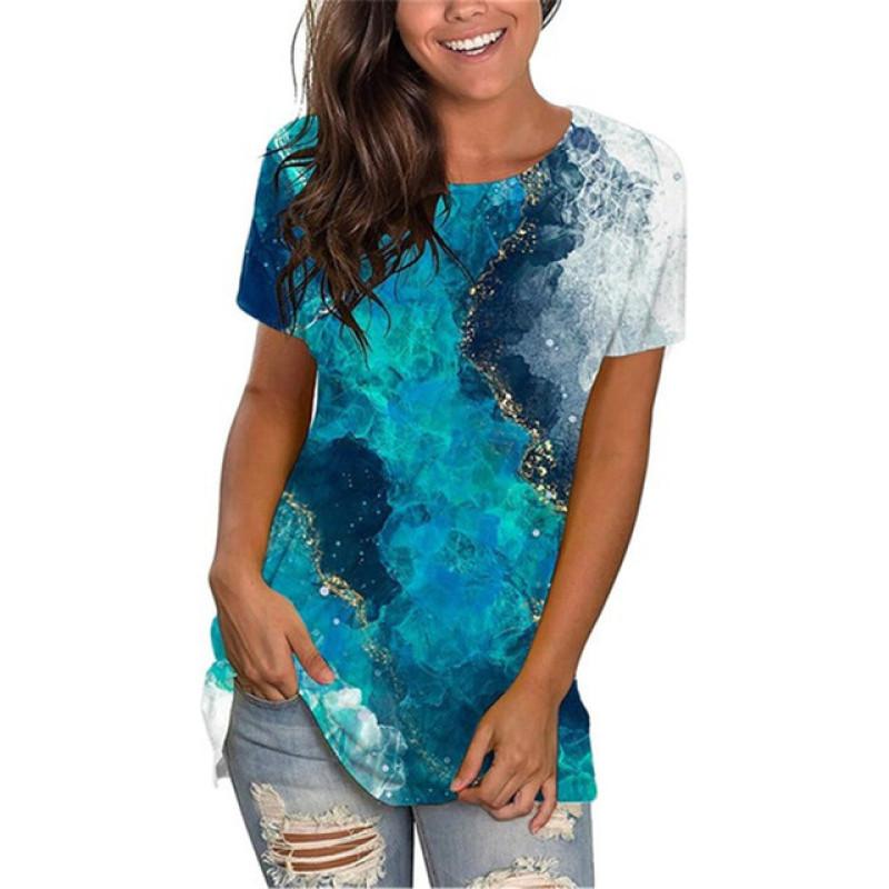 Summer Vintage Harajuku Style Women Tops For Fashion Comfortable Short Sleeve Pullover 3D Print O-Neck Ladies T-Shirts