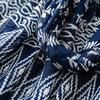 Women'S Soft Navy Blue Bohemian Tassel Scarf, Fashionable Scarf, Headscarf, Travel, Vacation, Beach Wrap, Shawl for Weekend Casual