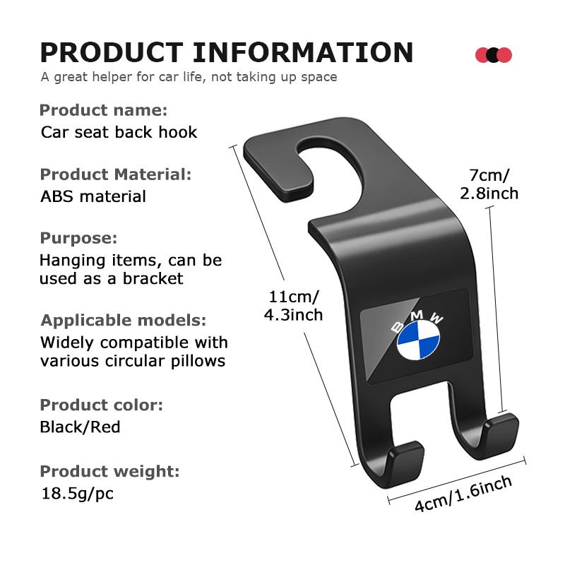 BKSN4 Car Seat Back Dual Head Hook Multifunctional Holder Hooks For BMW M 1 3 4 5 6 7 Series M3 M6 F01 F02E34 E36 E70 F10 X6 X1