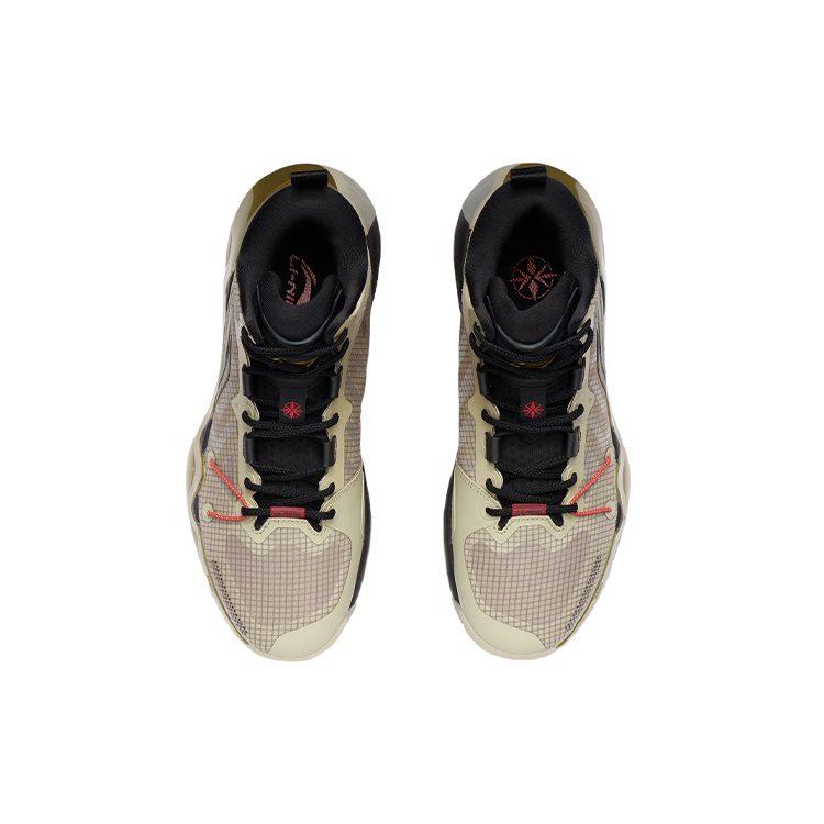 Li Ning Liren 2 Амортизирующие Скользкие Устойчивые к истиранию Средневысокие Баскетбольные кроссовки Мужские Серый Зеленый ABAR087-5