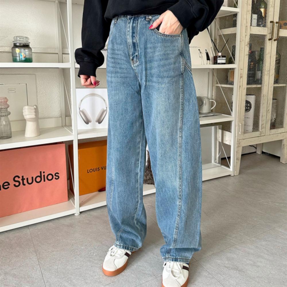 New ArrivalS Open Run Women S Bijo Balloon Wide Fit Cat waShing Side Cut jeanS