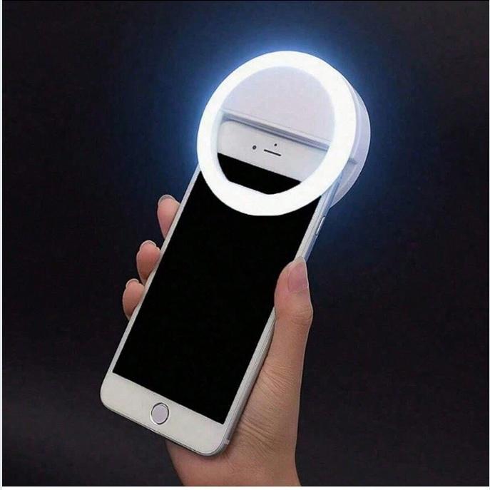 1PC White Portable LED Selfie Ring Light, Mirror Makeup Lamp, With USB Charging, 3 Lighting Modes, Portable Lighting, Photo Beauty Halo Light