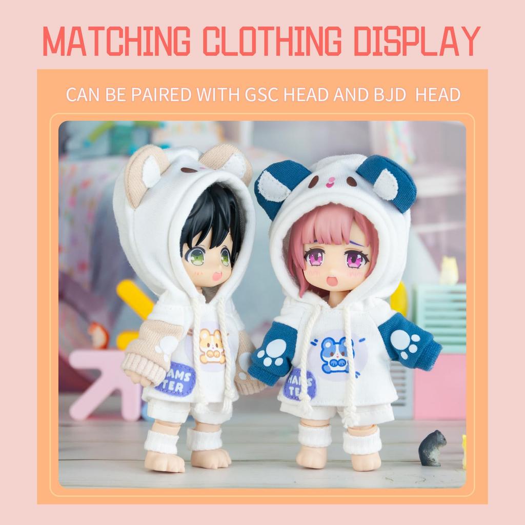 YMY Кукольное тело в форме груши YMY BJD GSC Кукольная голова Мини-масштаб Милая Полная Подвижная фигурка Подходит для Новогоднего подарка Молочно-белый 9,8 см 1/12 1/8 1/12