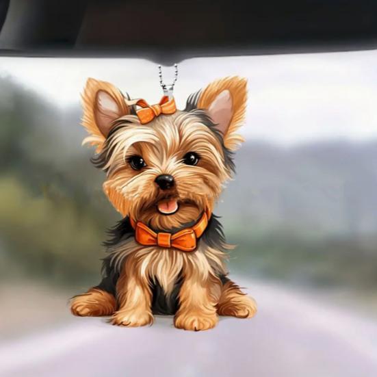 Автомобильная подвеска Акриловая качающаяся собака Легкое автомобильное зеркало Подвесные аксессуары для салона автомобиля Сумка на плечо Школьный ранец