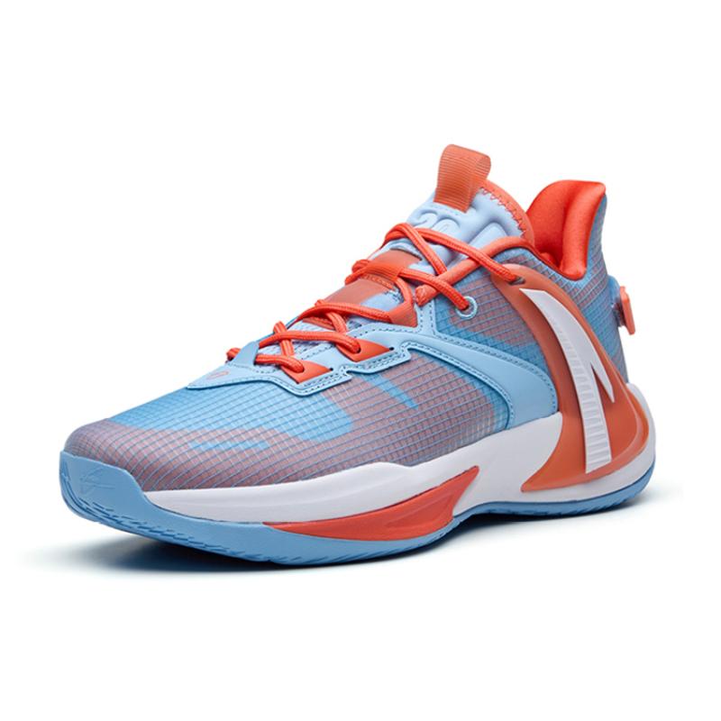 Anta Кроссовки для баскетбола Swoosh 2.0 Мужские Низкие Водопадный Синий/Хризантемовый Оранжевый Кроссовки 112231606-6