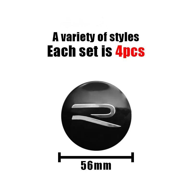 4 шт. 56 мм наклейки на крышку центрального колеса автомобиля, колпачок ступицы, автомобильные аксессуары для R Golf Motion GTI Polo Touran Octavia