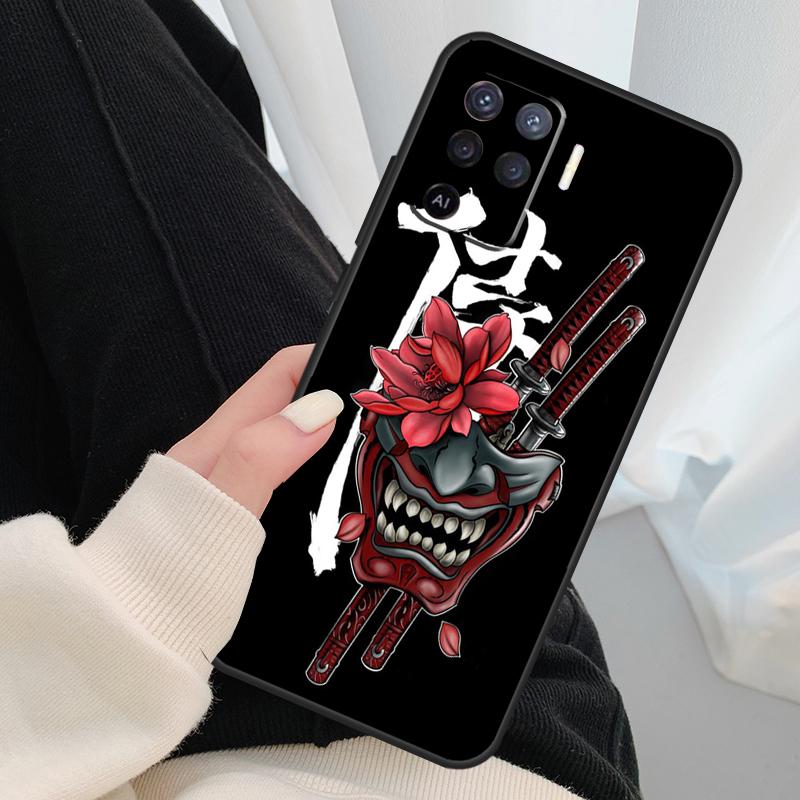 Japan Samurai Ninja Ronin Case For Oppo A96 A76 A16 A60 A98 A58 A78 A18 A38 A80 A40 A77 A57 A17 A74 A54 A94 A15 A5 Pro