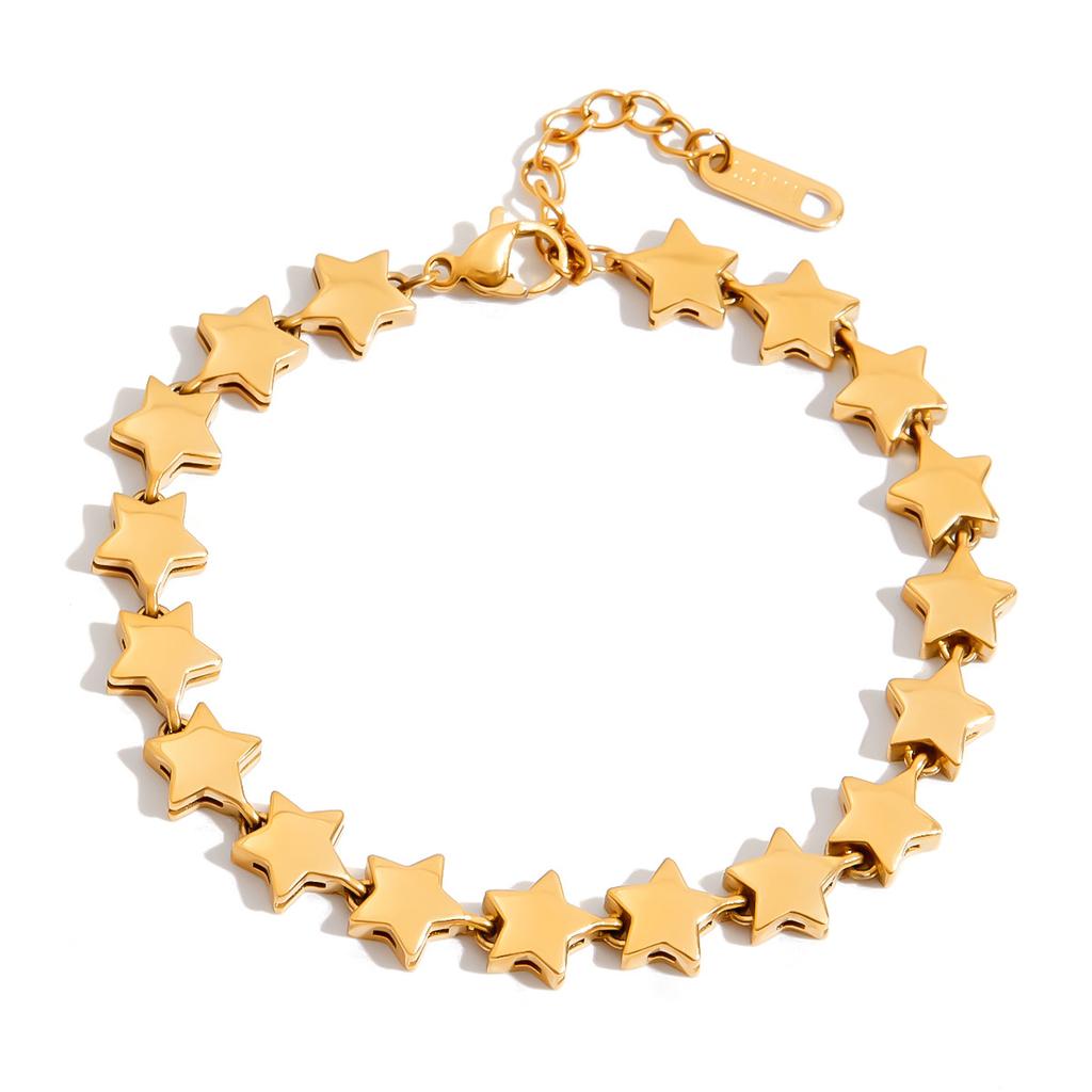 Titanium Steel Five Point Star Zircon Bracelet For Women Luxury High End Fashion Jewelry