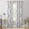 Серые шторы с цветочным рисунком и листьями для спальни, гостиной, оконные шторы, жалюзи, кухня, домашний декор, шторы