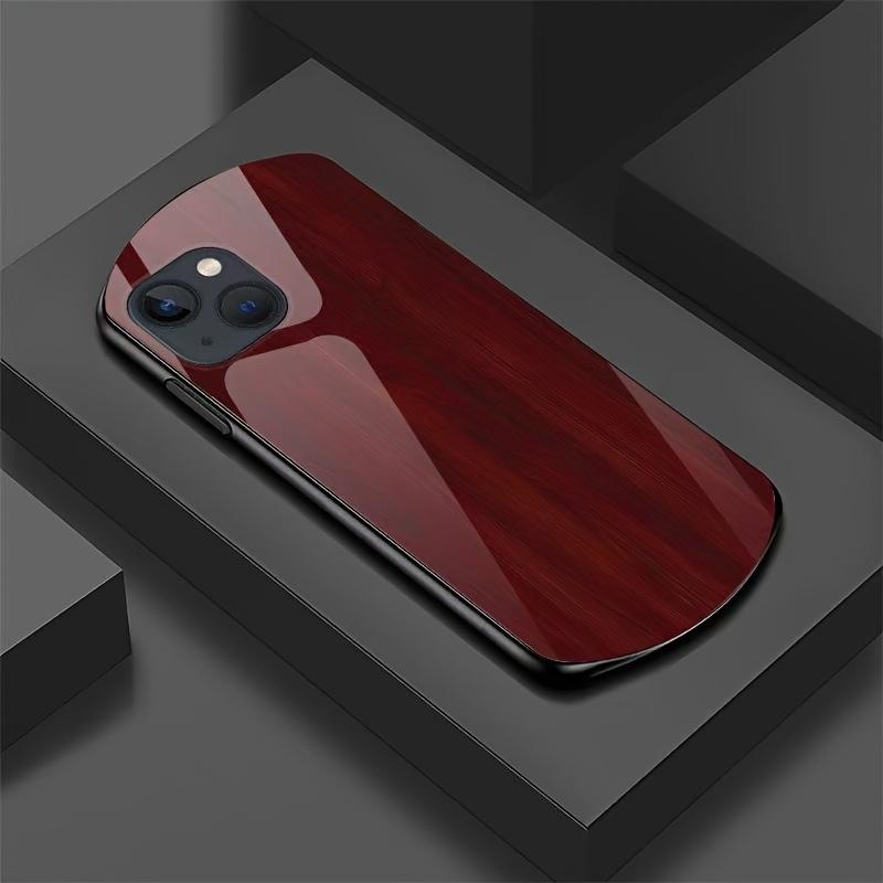Стеклянный чехол для телефона с рисунком под дерево, подходит для iPhone 17 16 15 14 13 12 11 Pro/Max/Plus, противоударная задняя крышка