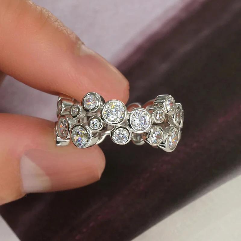 Кольцо Huitan Charms с нерегулярным кубическим цирконием для женщин, великолепное, яркое, уникальное, свадебное, шикарное, изящное, для вечеринок, на палец, аксессуары