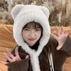 Woolen Windproof Cap Velvet Lining Bucket Hat Fashion Winter Hat  for Women