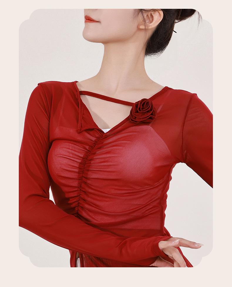 Взрослый женский топ из марли в китайском стиле для современных и классических танцев