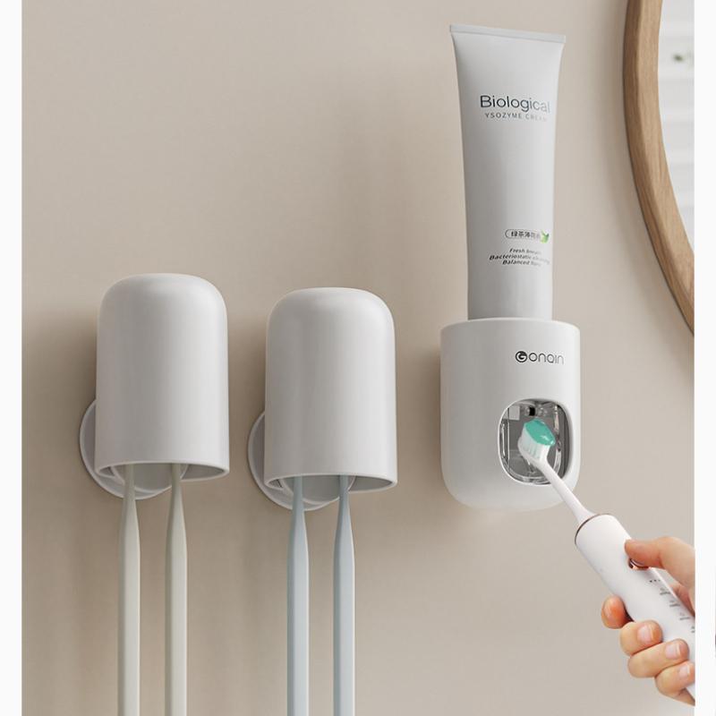1 шт. Автоматический выжималка для зубной пасты, настенный бытовой выжимной набор, ванная комната, полка для зубных щеток без перфорации