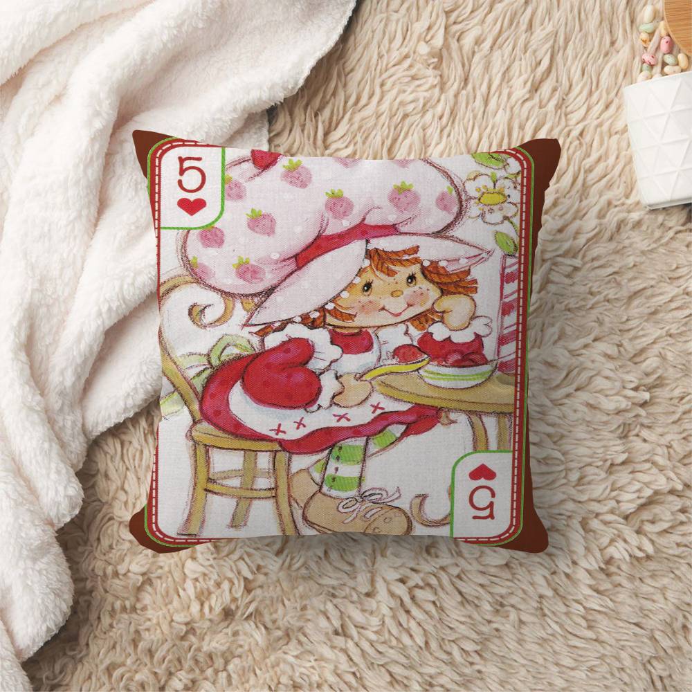 Cartoon Strawberry Shortcake Personalized Pillow Cover Kids Bedroom Wild Party Decor Pillowcase kid Birthday shower Gift