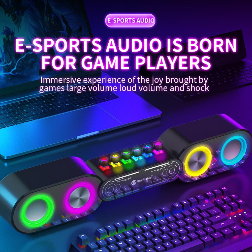 Перезаряжаемый деревянный будильник с Bluetooth-саундбаром, сабвуфером, динамиком и FM-радио для украшения дома или игровой комнаты для киберспорта