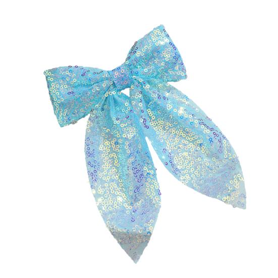 Girls Hair Pin Shiny Sequins Lightweight Breathable Fabric Hair Clip Bow Hair Accessories Party Photo Prop