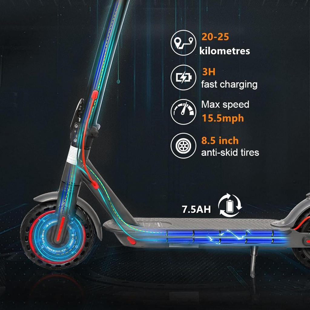 Новый модернизированный электрический самокат, 350 Вт, умный самокат для взрослых с приложением, максимальная нагрузка 120 кг, амортизирующий противоскользящий складной электрический самокат