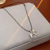 Titanium Steel Horse Pony Tassel Pendant Necklaces Women Mujer Adjusting Long Rope Sweater Chain Neck Accessories Gifts